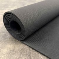 Коврик для йоги и фитнеса ПРОФ (угольно-черный) 5 мм PROFI-FIT