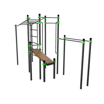 W237 Воркаут (рукоход, швед. стенка, 2 переклад., переклад. верт., накл. скамья, брусья) ZAVODSPORTA