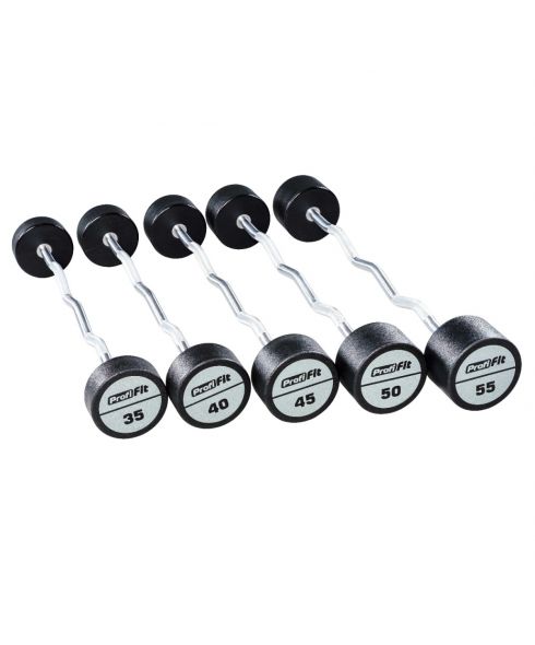 Набор изогнутых полиуретановых штанг (шаг 5 кг, 5 шт) PROFI-FIT 35-55 кг