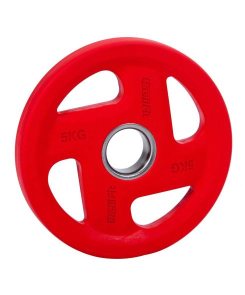 Диск обрезиненный (четыре хвата, цветной) D51 мм PROFI-FIT  5 кг