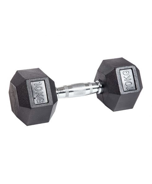 Гантель гексагональная обрезиненная PROFI-FIT 10 кг