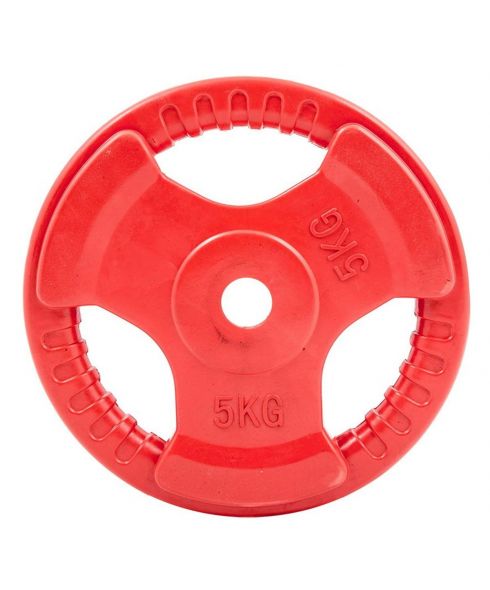 Диск обрезиненный (три хвата, цветной) D26 мм PROFI-FIT  5 кг