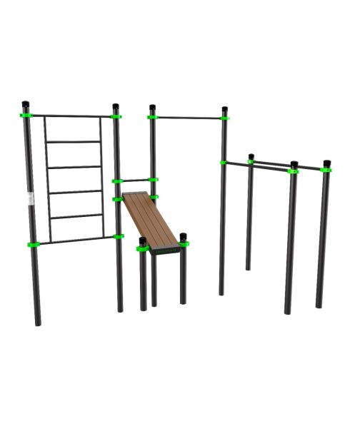 W201 Воркаут (брусья, турник, шведская стенка и наклонная скамья для пресса) ZAVODSPORTA